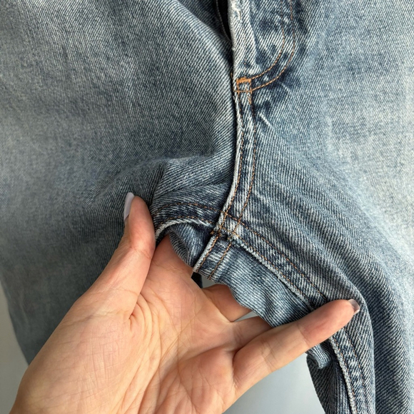 AGOLDE Riley High Rise Straight Cropped Distressed Denim Sz 31 - Picture 6 of 11